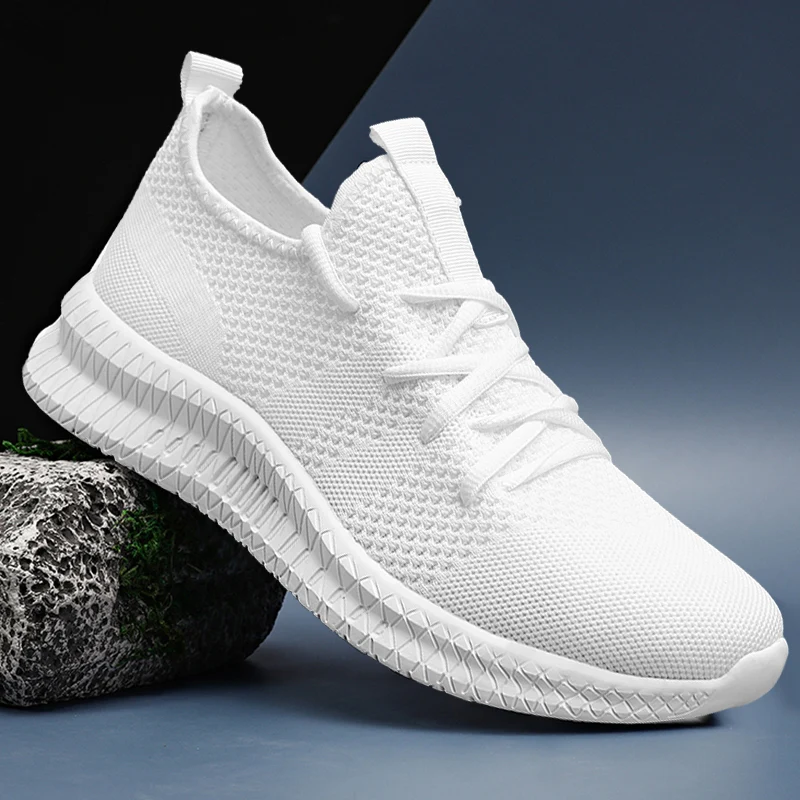 Vrijetijdsschoenen Lichte sneaker Sportvlieg geweven herenschoenen