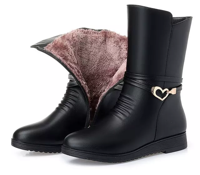 Winter warme snowboots PU-leer