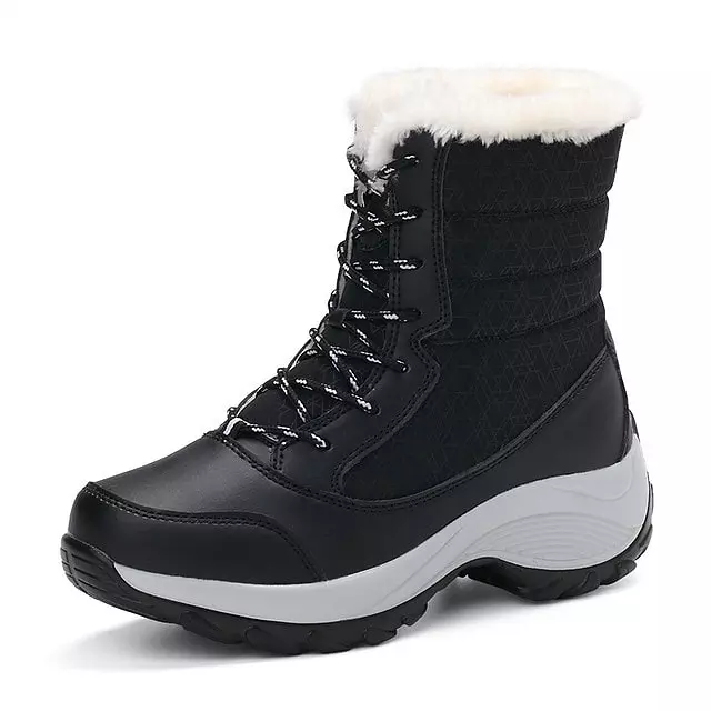 Enkellaarsjes Dames Warmhouden Veterschoenen waterdicht