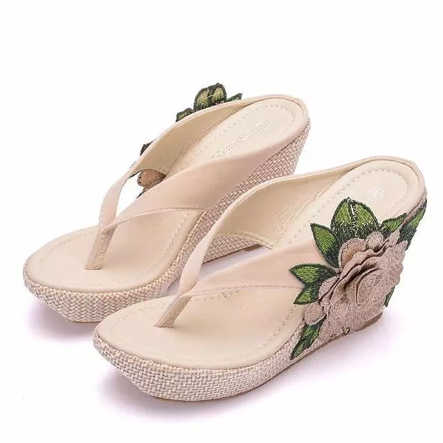 Bloemen Slippers Dikke Bodem Sandalen Sexy Damesschoenen