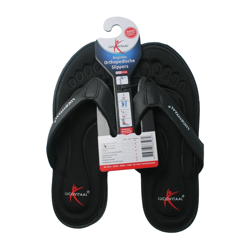 Lucovitaal Orthopedische slipper 43-44 zwart 1.00 Paar