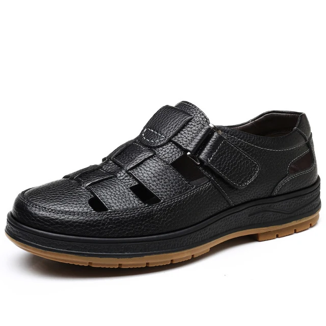 Klassieke holle sandalen Echt leer Comfortabele stevige outdoor heren loafers
