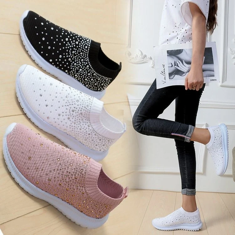 Sila™ 122 Vrijetijdsschoenen Strass Fly gebreide sneakers Sportschoenen voor dames