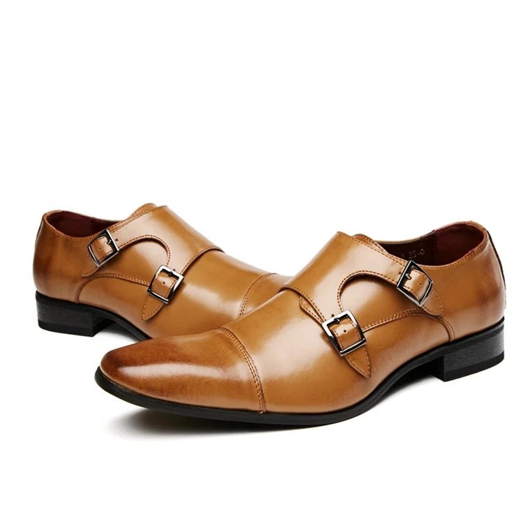 Herenschoenen met dubbele gesp Geklede schoenen