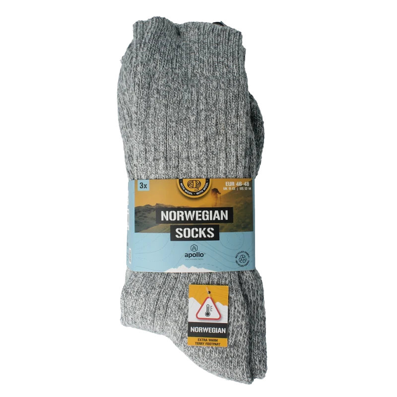 Apollo Noorse sokken 46-48 3 Paar