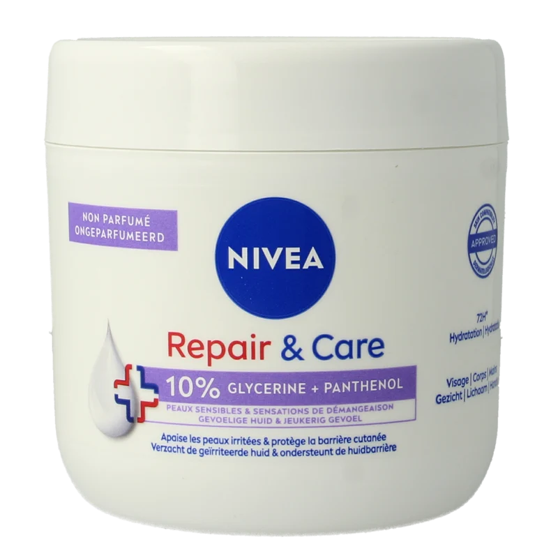 Nivea Repair & care bodycreme fragrance free sensitive 400.00 Milliliter