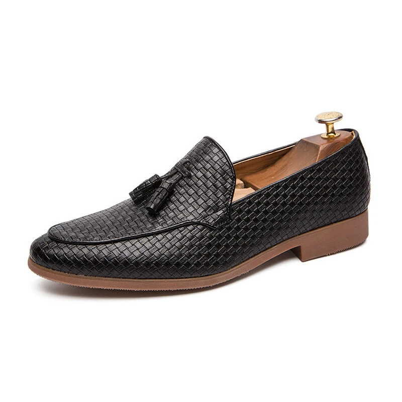 Geweven detail kwast decor slip op zakelijke casual zachte heren kleding schoenen