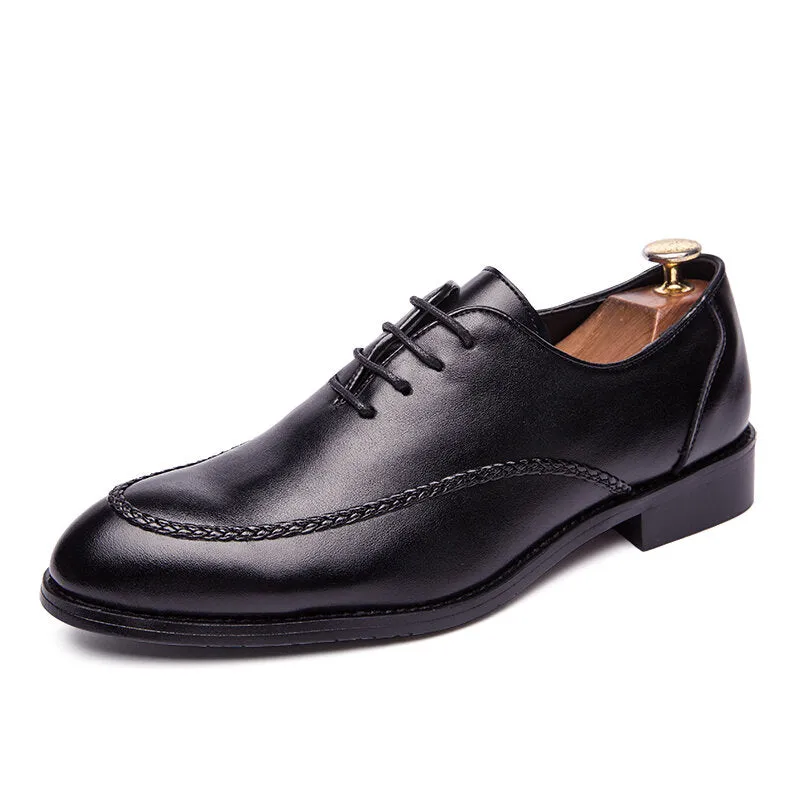 Strakke gestikte antislip veterschoenen voor heren, zacht zakelijk casual herenschoenen
