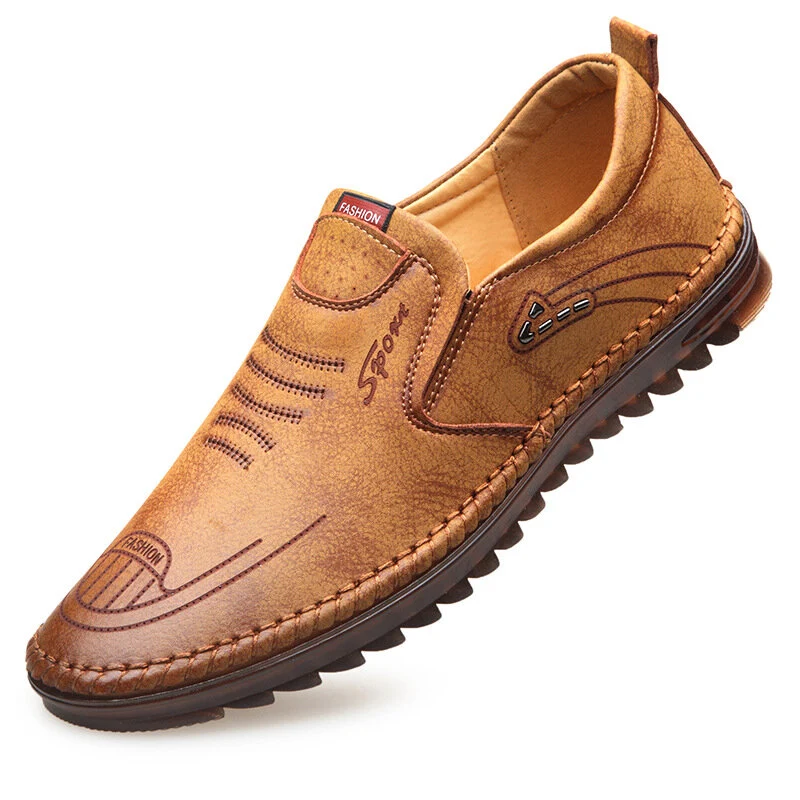 Microfiber leer antislip zachte zool casual zakelijke loafers heren geklede schoenen