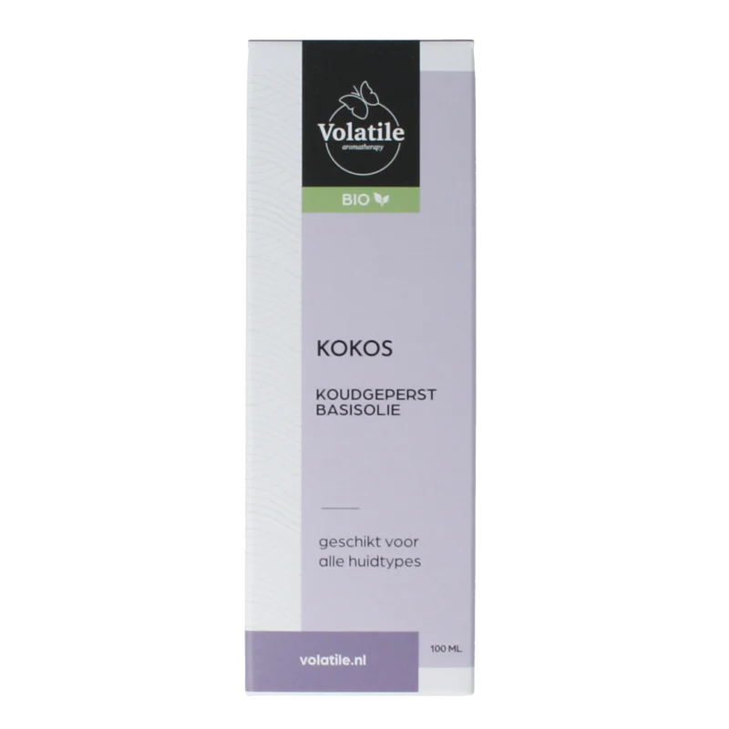 Volatile Kokos koudgeperst basisolie bio glazen fles 100.00 Milliliter