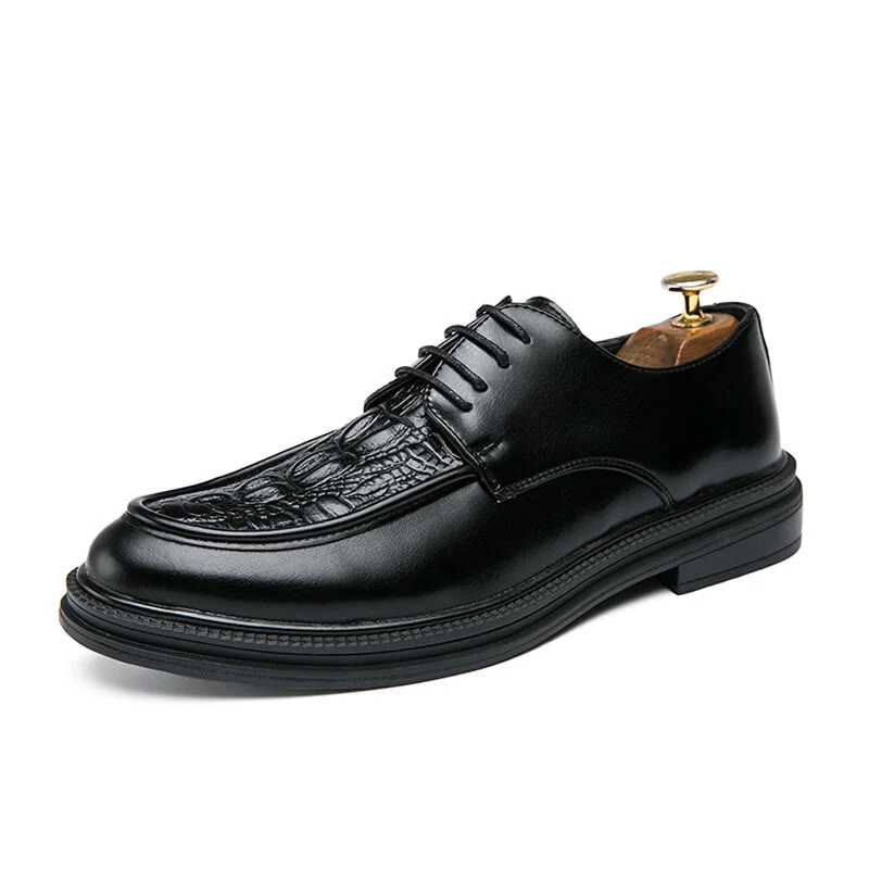 Rundleer Krokodil Patroon Kruiden Casual Dress Heren Kleding Schoenen