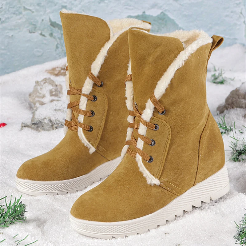 Plus size dames casual warme antislip veterschoenen met dikke zool