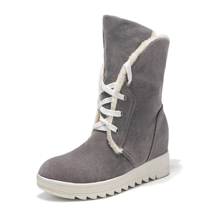 Plus size dames casual warme antislip veterschoenen met dikke zool