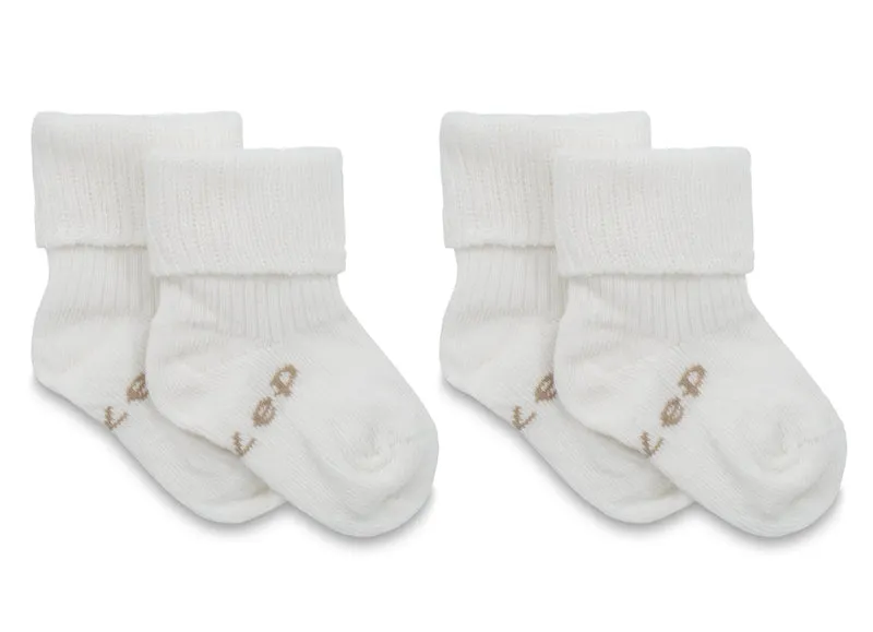 KipKep Blijf baby sokjes 6-12 mnd offwhite/wit 2 Paar