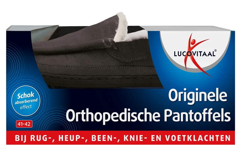 Lucovitaal Orthopedische pantoffels antraciet maat 41-42 1 Paar