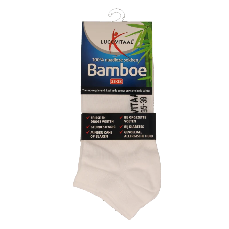 Lucovitaal Bamboe enkelsok wit maat 35-38 1 Paar