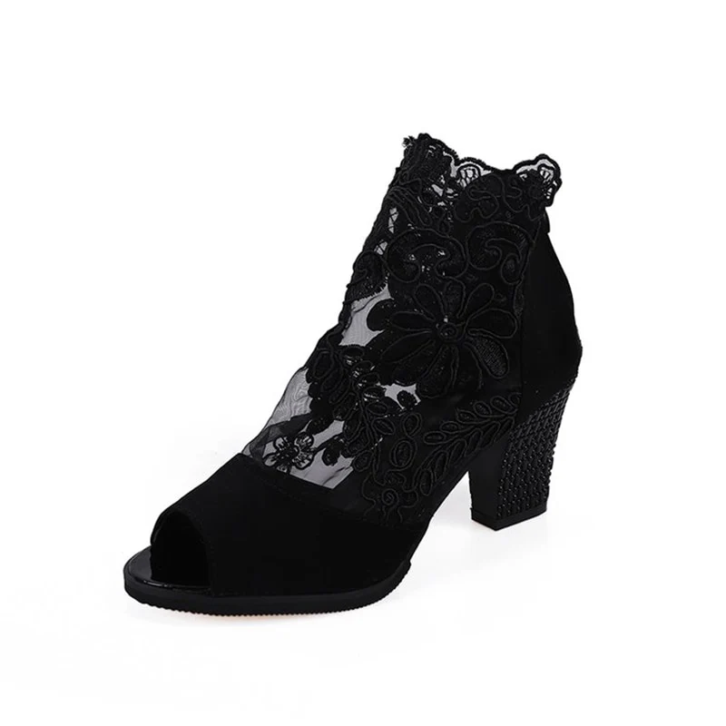 Kanten pumps hakschoen 6 cm