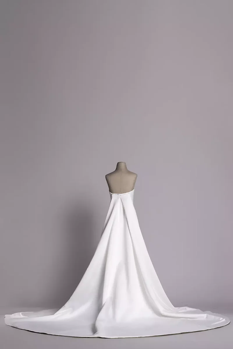 Detachable Satin Watteau Train