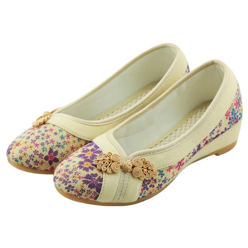 Bloem borduurwerk canvas linnen schoenen