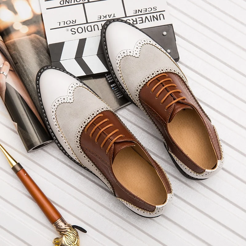 Herenschoenen van leer met volledige brogue-details | Formele schoenen Australië