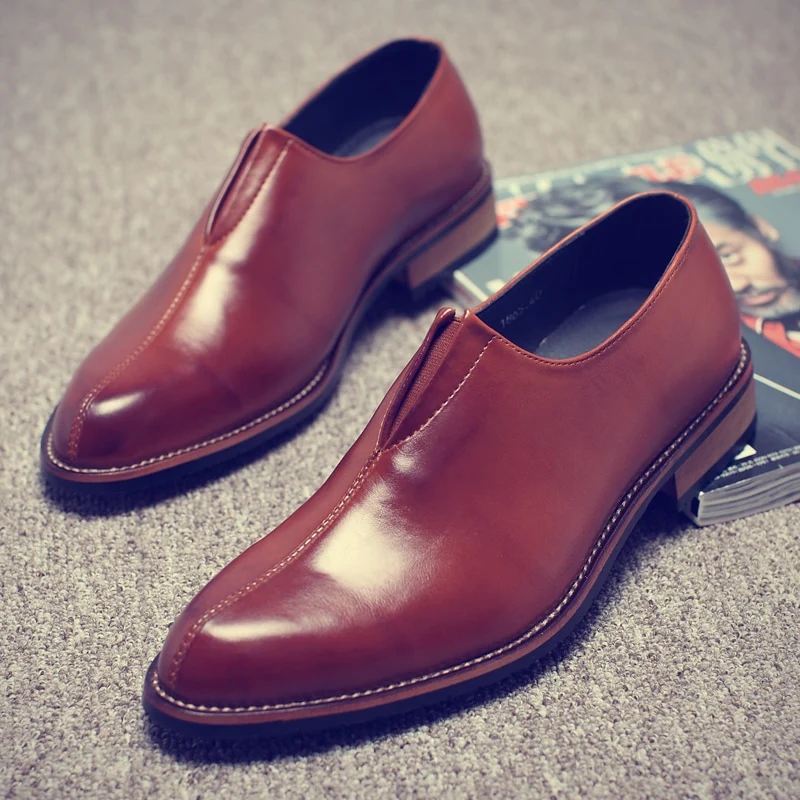 Puntige Britse retro casual formele schoenen voor heren Barber Business Koreaanse Oxfords lederen schoen