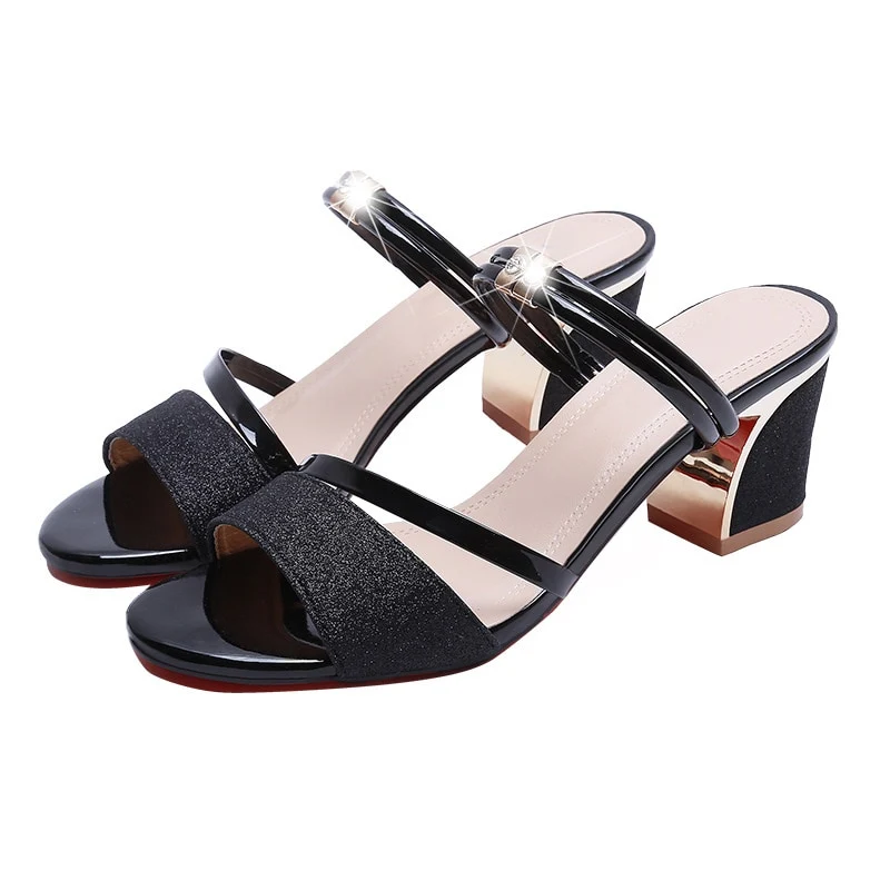 Hakhoogte 6 cm Sandalen Damesschoenen Dikke hakken Vierkante hakken