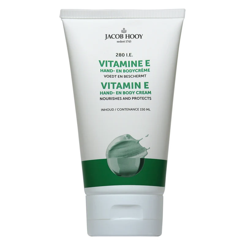 Jacob Hooy Vitamine E hand en bodycreme tube 150.00 Milliliter