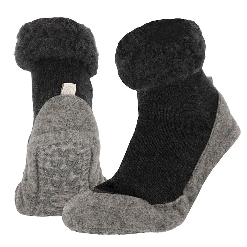 Apollo Huisslof wol anti-slip antraciet 41/42 1.00 Paar