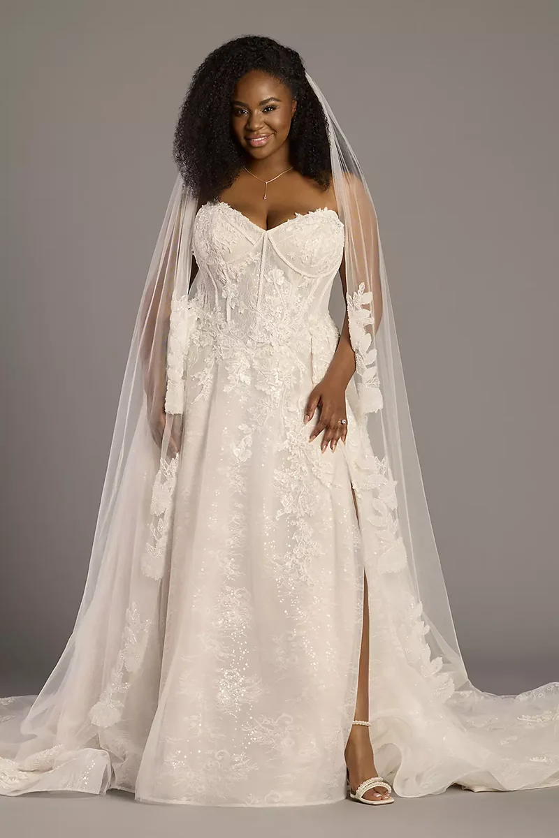 Cathedral Veil with Soutache Floral Trim