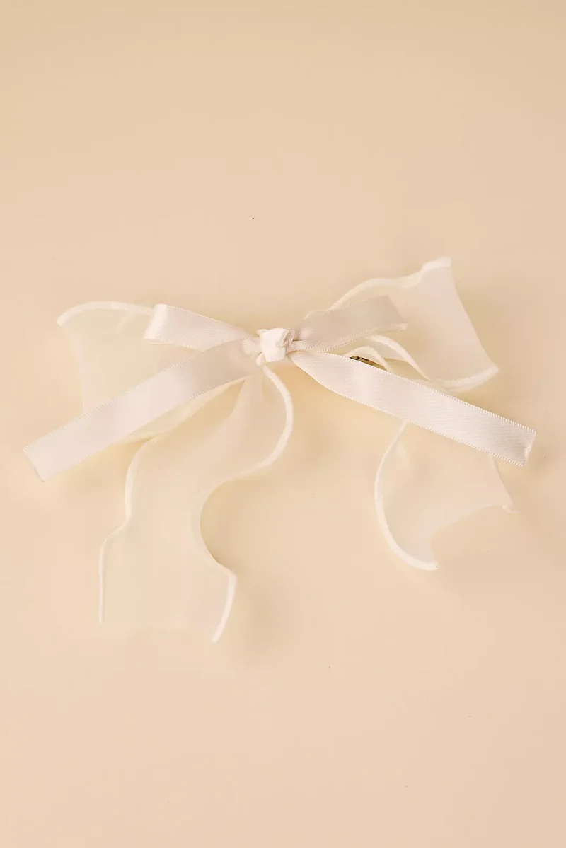 Layered Organza Flower Girl Bow Barrette
