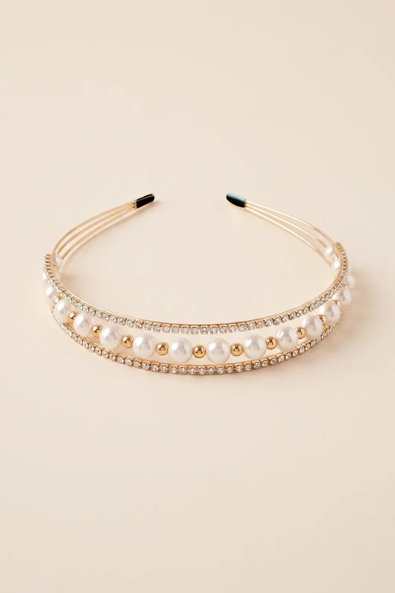 Pearl and Rhinestone Layered Headband