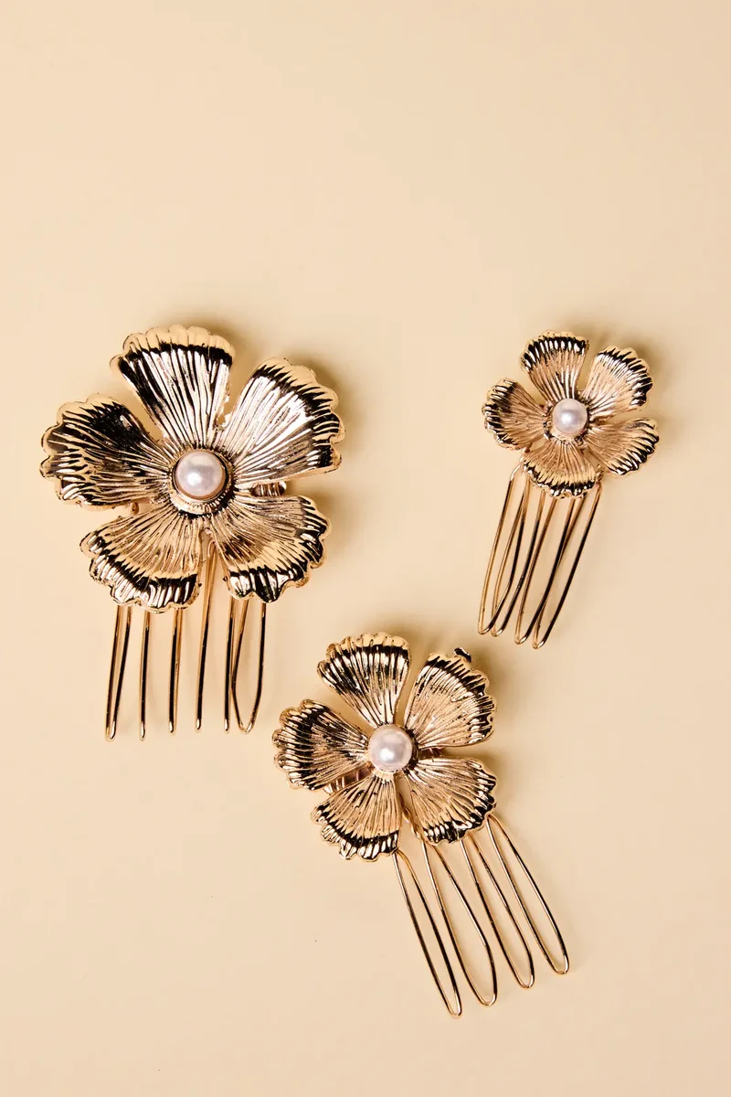 Pearl Flower Comb Set