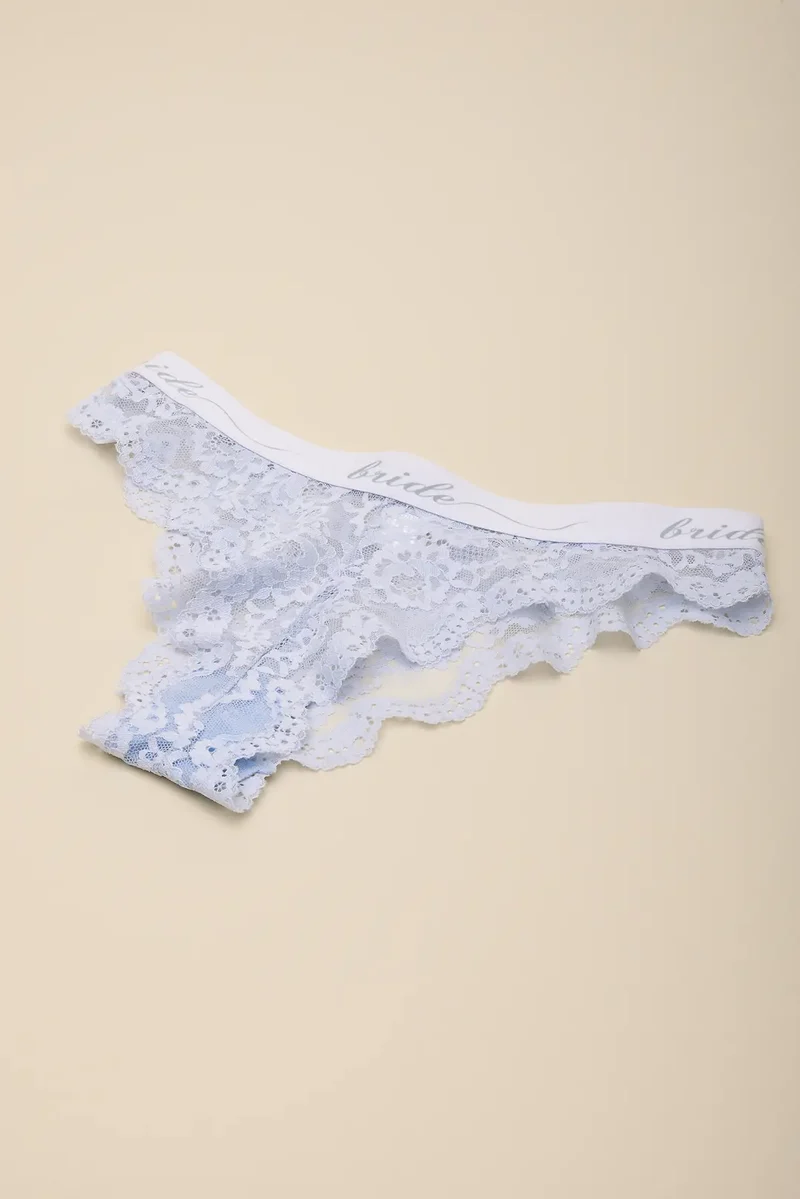 Bride Blue Lace Cheeky Panties