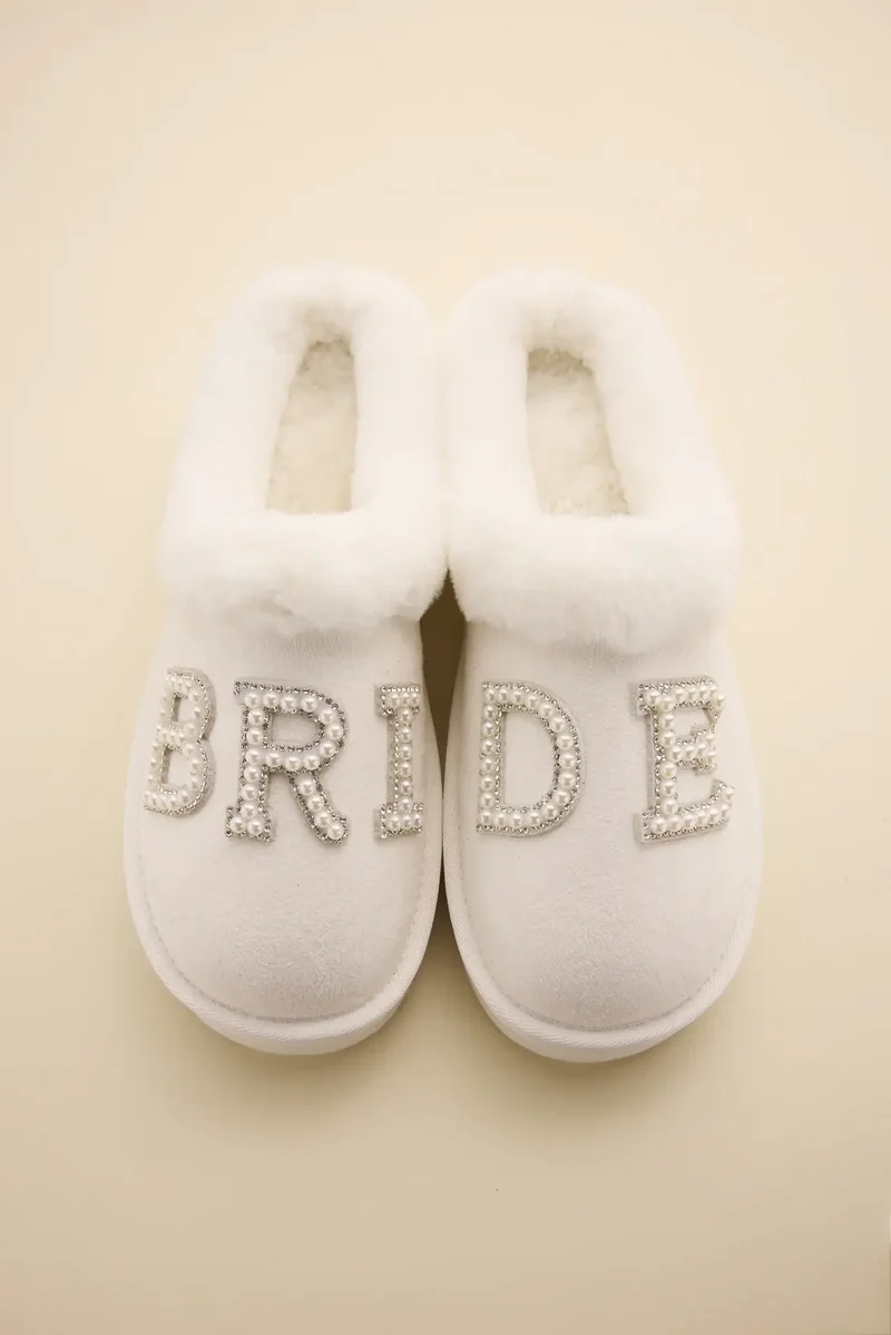 Bride Shearling Lined Platform Slippers