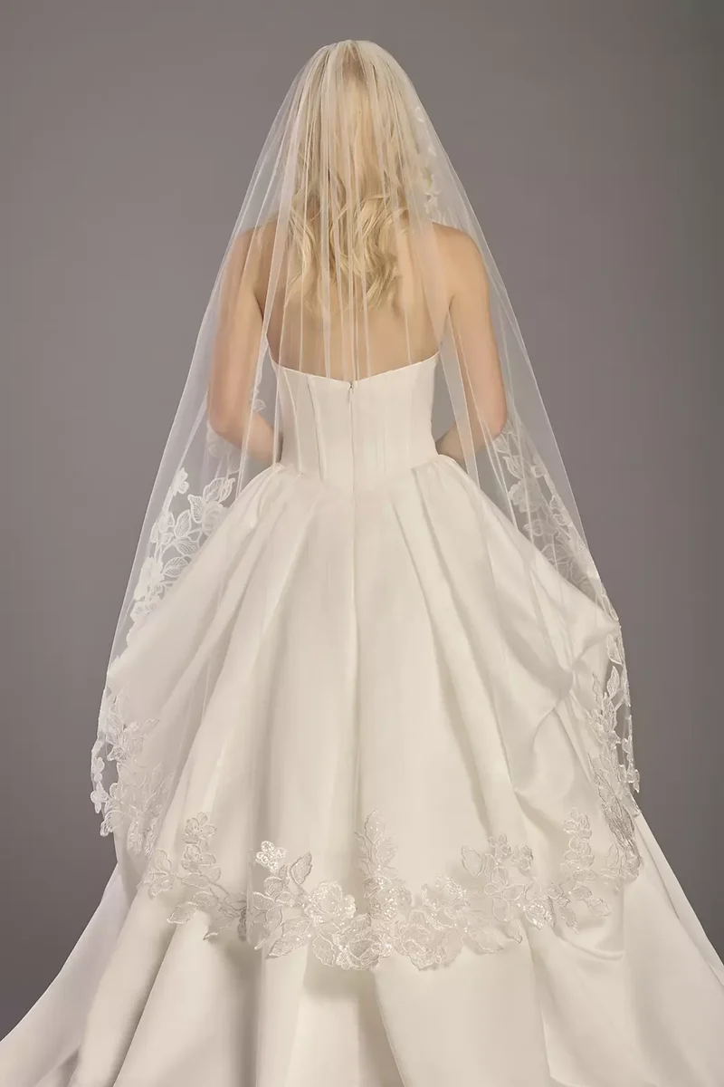 Floral Edge Walking Veil