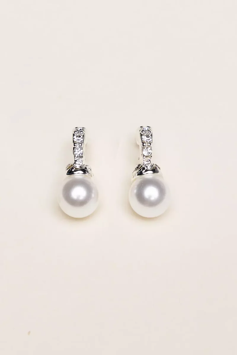 Pave Pearl Drop Earrings
