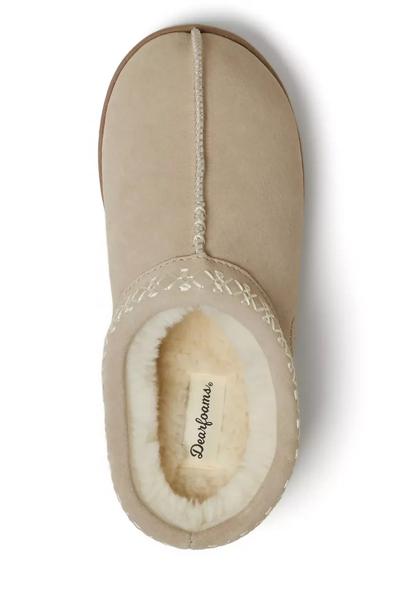 Doreen Genuine Suede Clog With Embroidery