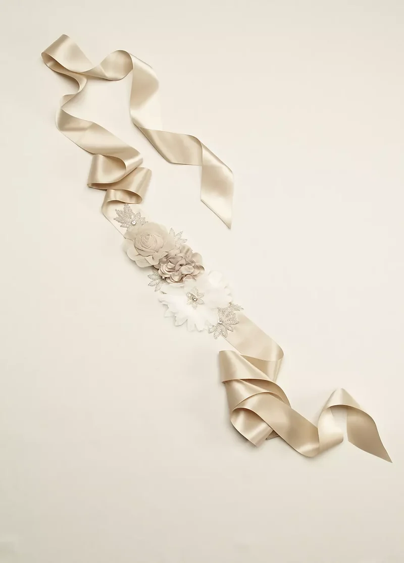 Mixed Media 3-D Floral Sash