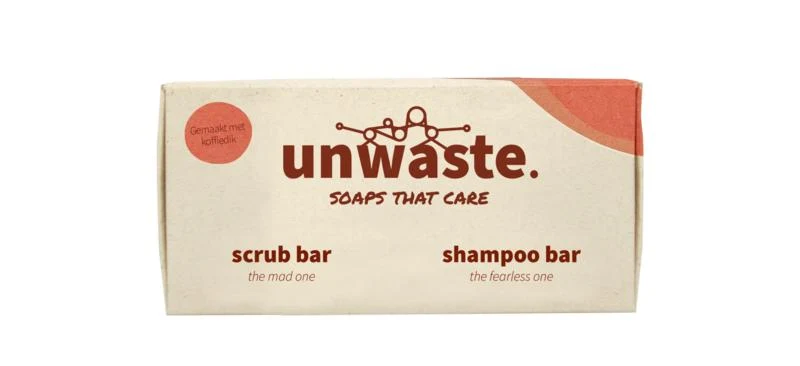 Unwaste Duopack coffee scrub & shampoo bar 1.00 Stuks