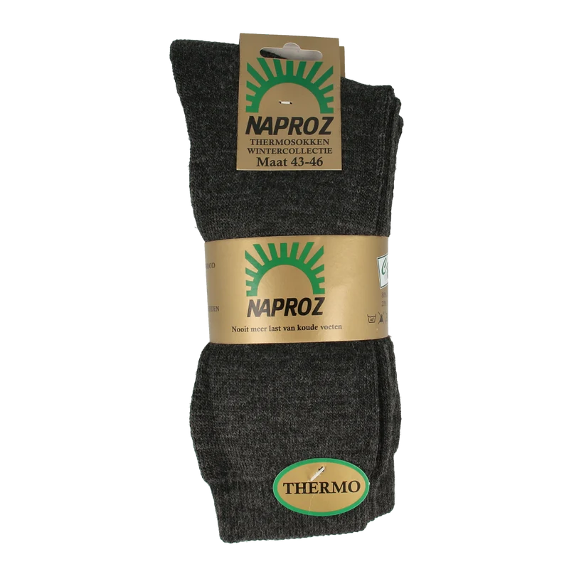 Naproz Thermo sokken grijs maat 43-46 3.00 Paar