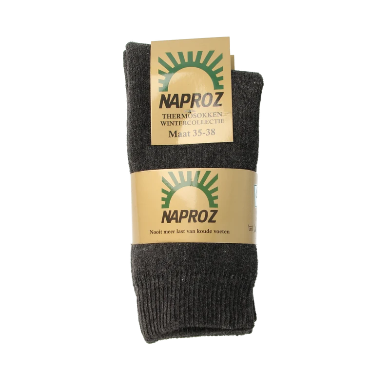 Naproz Thermo sokken grijs maat 35-38 3.00 Paar