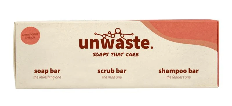 Unwaste Giftset coffee soap scrub shampoo 1.00 Stuks