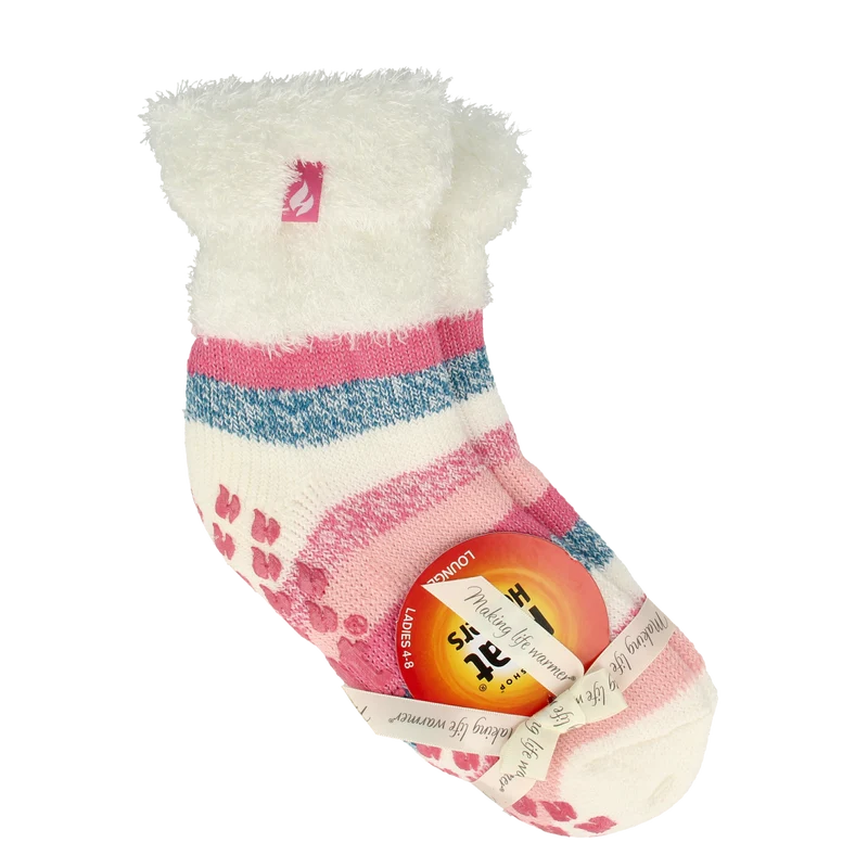 Heat Holders Ladies lounge socks 4-8 37-42 cream stripe 1.00 Paar
