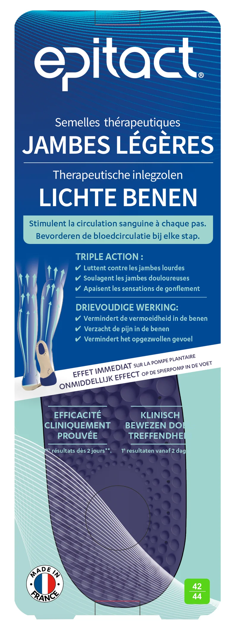 Epitact Inlegzolen lichte benen 42-44 1 Paar
