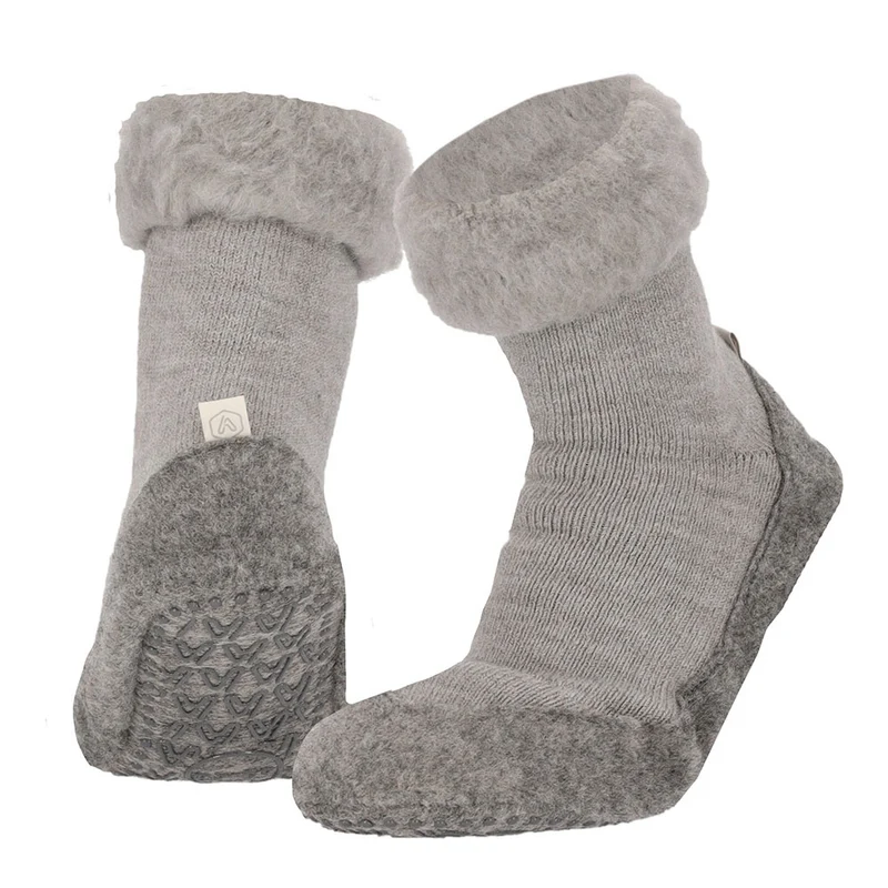 Apollo Huisslof wol anti-slip grijs 43/44 1 Paar